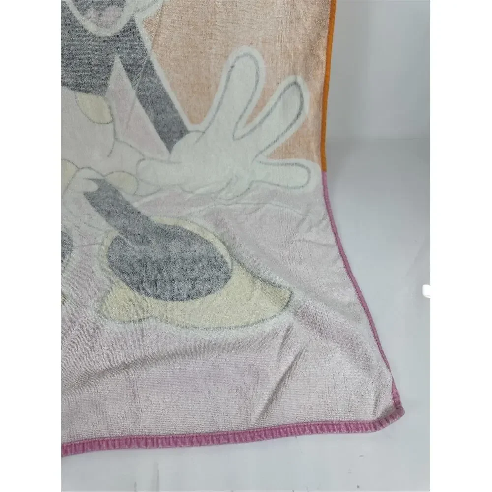 Vintage Disney Minnie Mouse Pink & Orange Beach Towel Mickey & Co. 100% Cotton